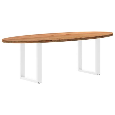 Esstisch Hellbraun 240x100x74 cm Massivholz Eiche Oval