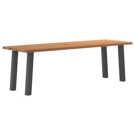 Esstisch Hellbraun 240x80x74 cm Massivholz Eiche Rechteckig