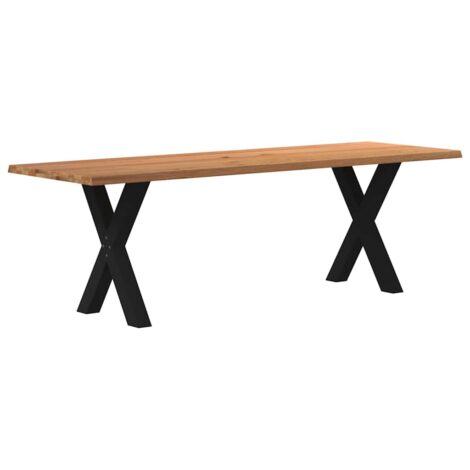 Esstisch Hellbraun 240x80x74 cm Massivholz Eiche Rechteckig