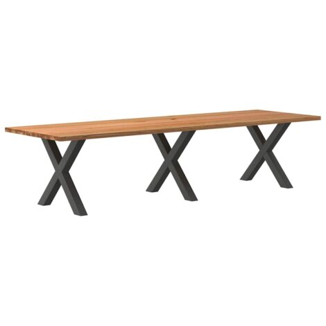 Esstisch Hellbraun 320x100x74 cm Massivholz Eiche Rechteckig