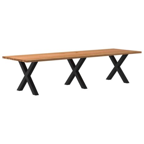 Esstisch Hellbraun 320x100x74 cm Massivholz Eiche Rechteckig