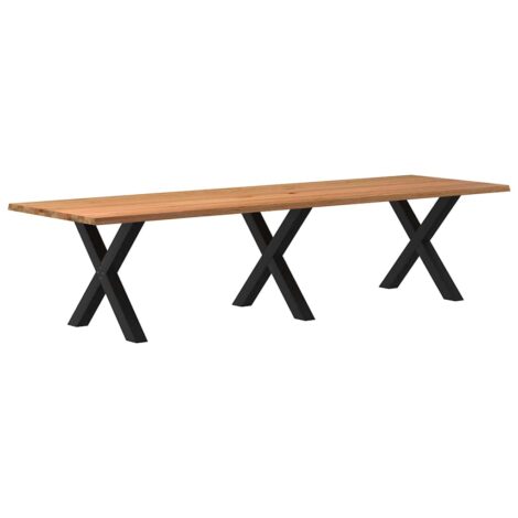 Esstisch Hellbraun 320x100x74 cm Massivholz Eiche Rechteckig