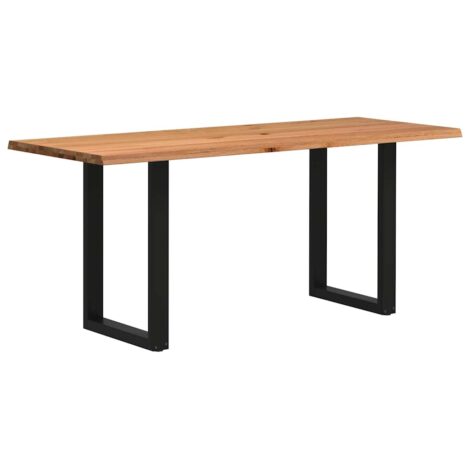 Esstisch mit Baumkanten 200x80x92cm Massivholz Eiche Rechteckig